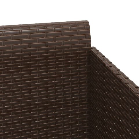 LEŻANKA Z PODUSZKAMI BRĄZOWA 182X118X63CM POLIRATTAN