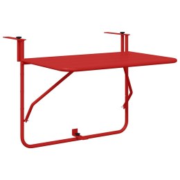 VidaXL Stół Wiszący na Balkon Czerwony 60 x 39 x 65 cm Stal