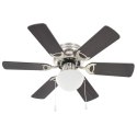 ZDOBIONY WENTYLATOR SUFITOWY Z LAMPĄ 82CM CIEMNOBRĄZOWY