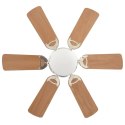 ZDOBIONY WENTYLATOR SUFITOWY Z LAMPĄ 82CM JASNOBRĄZOWY