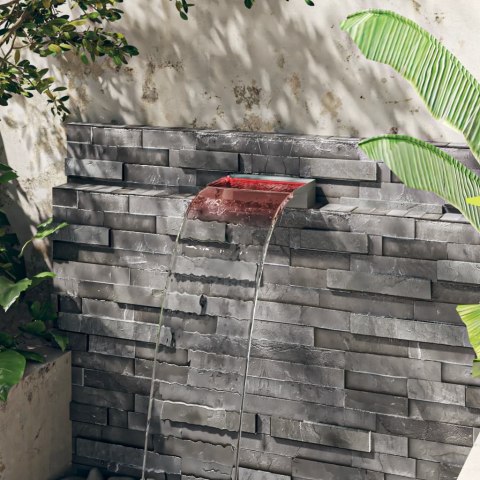 VidaXL Wylewka do wodospadu z RGB LED, stal nierdzewna, 30 cm