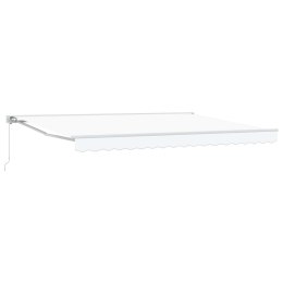 VidaXL Ręczna markiza zwijana Biały 4 × 3,5 m Poliester z powłoką PU