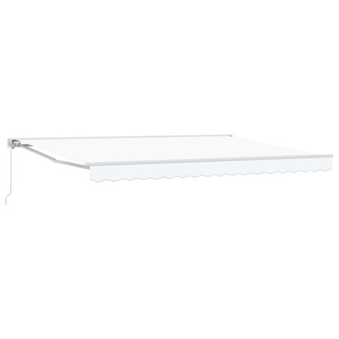 VidaXL Ręczna markiza zwijana Biały 4 × 3,5 m Poliester z powłoką PU
