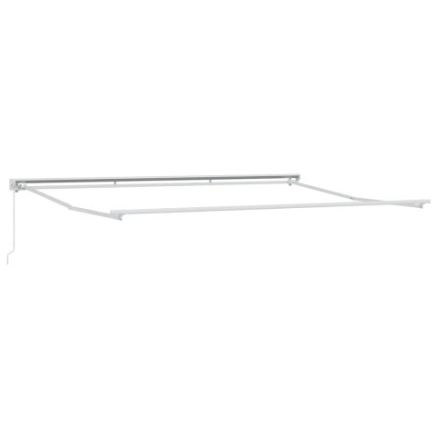 VidaXL Ręczna markiza zwijana Biały 4 × 3,5 m Poliester z powłoką PU