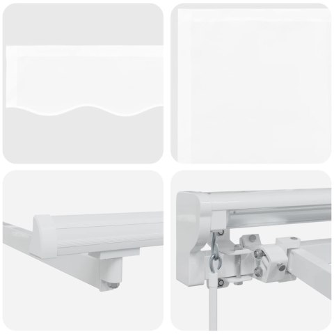 VidaXL Ręczna markiza zwijana Biały 4 × 3 m Poliester z powłoką PU