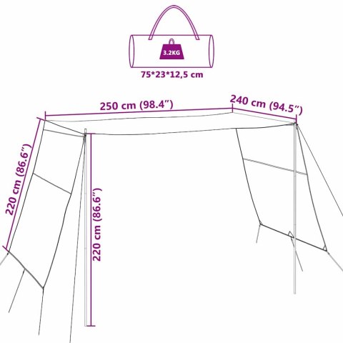 ZADASZENIE TARP PRZEDSIONEK DO PRZYCZEPY KAMPERA NAMIOT 302X240X240CM UV