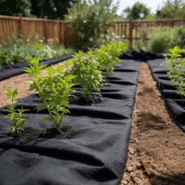 VidaXL Geowłóknina, czarna, 1x10 m, włókno poliestrowe