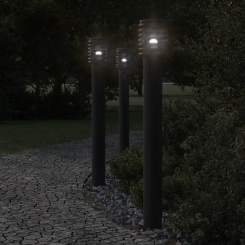 VidaXL Lampa ogrodowa słupek z gniazdkiem, czarna, 110 cm, stal