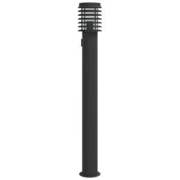 VidaXL Lampa ogrodowa słupek z gniazdkiem, czarna, 110 cm, stal