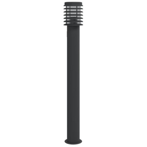 VidaXL Lampa ogrodowa słupek z gniazdkiem, czarna, 110 cm, stal