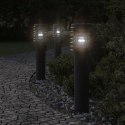 VidaXL Lampy ogrodowe na słupku, 3 szt., czarne, 60 cm, stal