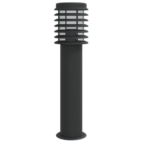 VidaXL Lampy ogrodowe na słupku, 3 szt., czarne, 60 cm, stal