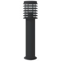 VidaXL Lampy ogrodowe na słupku, 3 szt., czarne, 60 cm, stal