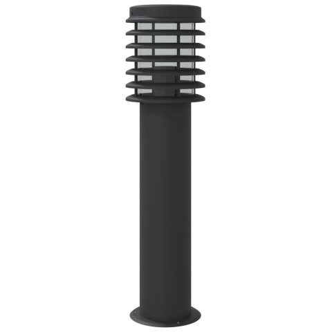 VidaXL Lampy ogrodowe na słupku, 3 szt., czarne, 60 cm, stal