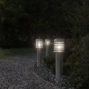 VidaXL Lampy ogrodowe na słupku, 3 szt., srebrne, 60 cm, stal