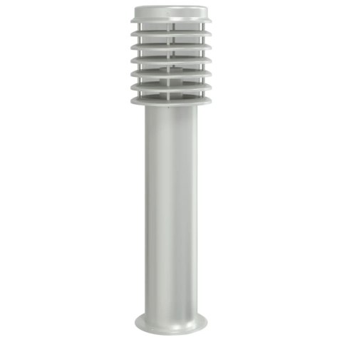VidaXL Lampy ogrodowe na słupku, 3 szt., srebrne, 60 cm, stal