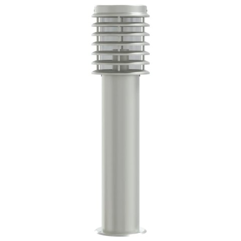 VidaXL Lampy ogrodowe na słupku, 3 szt., srebrne, 60 cm, stal