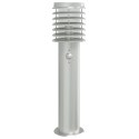 VidaXL Lampy ogrodowe na słupku, z czujnikiem, 3 szt., srebrne, 60 cm