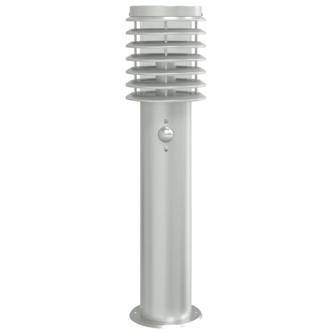 VidaXL Lampy ogrodowe na słupku, z czujnikiem, 3 szt., srebrne, 60 cm