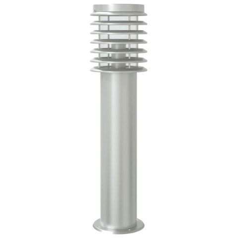 VidaXL Lampy ogrodowe na słupku, z czujnikiem, 3 szt., srebrne, 60 cm