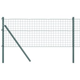 VidaXL Ogrodzenie z słupkiem Zielony 0,6 x 10 m Stal i PVC
