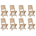 SKŁADANE KRZESŁA OGRODOWE Z PODUSZKAMI 8 SZT. DREWNO AKACJOWE