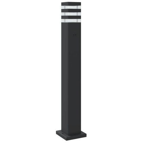VidaXL Zewnętrzne lampy stojące, z czujnikami, 3 szt., czarne, 80 cm