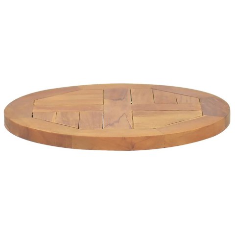 VidaXL Blat stołu, lite drewno tekowe, okrągły, 2,5 cm, 40 cm