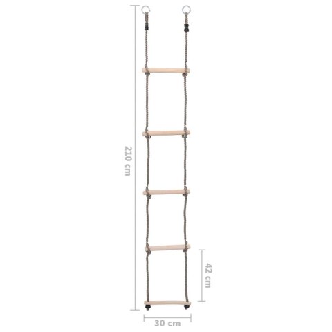 VidaXL Drabinka 5-stopniowa, 210 cm, lite drewno sosnowe