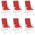 PODUSZKI NA KRZESŁA OGRODOWE 6 SZT. CZERWONE 120X50X3CM