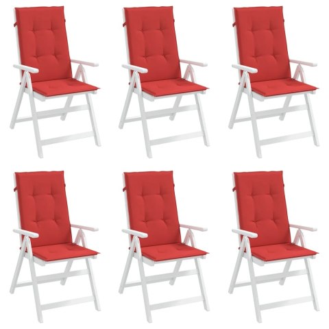 PODUSZKI NA KRZESŁA OGRODOWE 6 SZT. CZERWONE 120X50X3CM