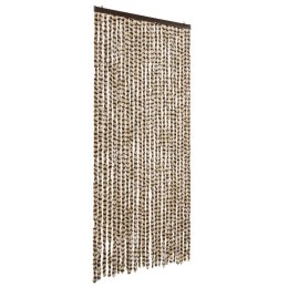 VidaXL Zasłona przeciwko owadom, beżowo-brązowa, 100x200 cm, szenil
