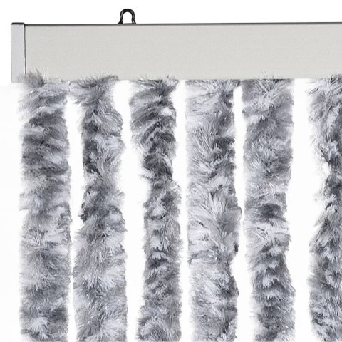 VidaXL Zasłona przeciwko owadom, biało-szara, 100x200 cm, szenil
