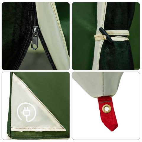 ZESTAW NAMIOTÓW KEMPINGOWYCH 2 PCS ZIELONY TAFTA I TKANINA