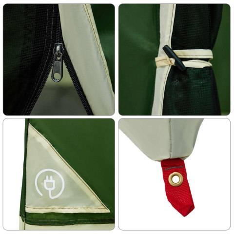 ZESTAW NAMIOTÓW KEMPINGOWYCH 2 PCS ZIELONY TAFTA I TKANINA