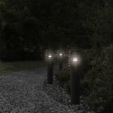 VidaXL Lampy ogrodowe na słupku, z gniazdkiem, 3 szt., czarne, 60 cm