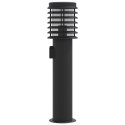VidaXL Lampy ogrodowe na słupku, z gniazdkiem, 3 szt., czarne, 60 cm