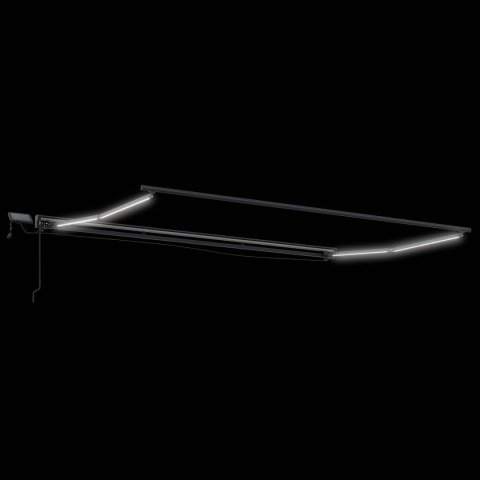VidaXL Ręczny ramowy zewnętrzny markizowy z LED Antracyt 5 × 3,5 m