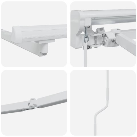 VidaXL Ręczny ramowy zewnętrzny markizowy z LED Biały 2,5 x 2 m