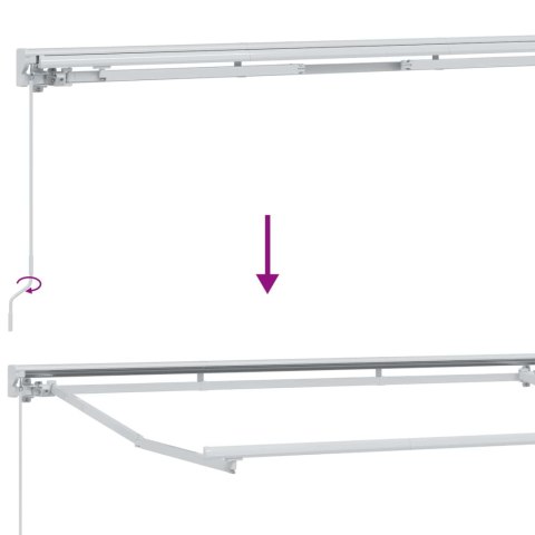 VidaXL Ręczny ramowy zewnętrzny markizowy z LED Biały 3 x 2 m
