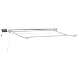 VidaXL Ręczny ramowy zewnętrzny markizowy z LED Biały 3,5 x 2 m