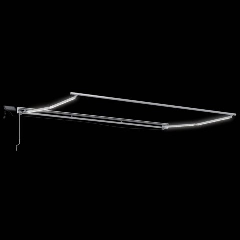 VidaXL Ręczny ramowy zewnętrzny markizowy z LED Biały 4 × 3 m