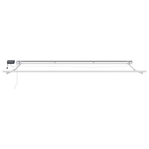 VidaXL Ręczny ramowy zewnętrzny markizowy z LED Biały 4,5 × 3,5 m