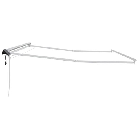VidaXL Ręczny ramowy zewnętrzny markizowy z LED Biały 4,5 × 3,5 m