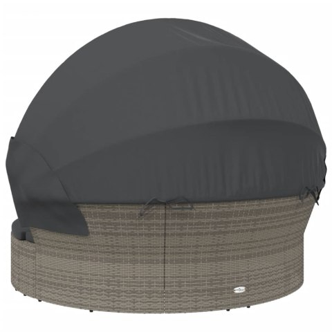 WYSPA SŁONECZNA LEŻAK OGRODOWY BALDACHIM 178CM RATAN SOFA MODUŁOWA PODUSZKI