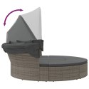 WYSPA SŁONECZNA LEŻAK OGRODOWY BALDACHIM 178CM RATAN SOFA MODUŁOWA PODUSZKI