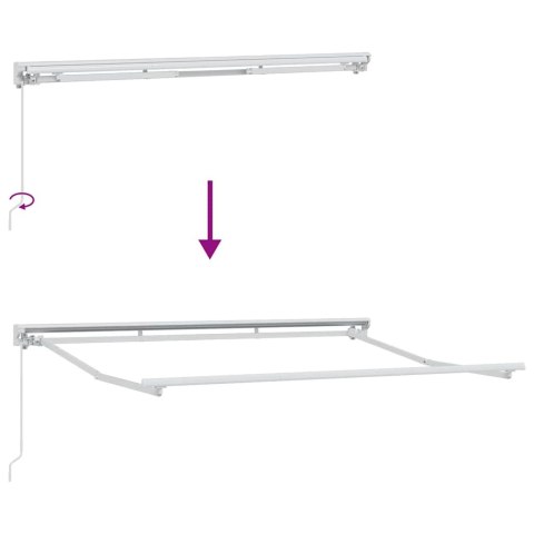 MARKIZA OGRODOWA ZWIJANA KREMOWY 300X200CM POLIESTER I ALUMINIUM