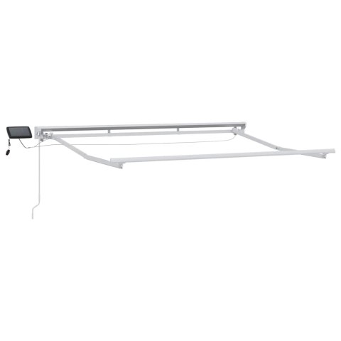 VidaXL Ręczny ramowy zewnętrzny markizowy z LED Kremowy 3 x 2 m