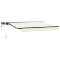 VidaXL Ręczny ramowy zewnętrzny markizowy z LED Kremowy 3 x 2 m