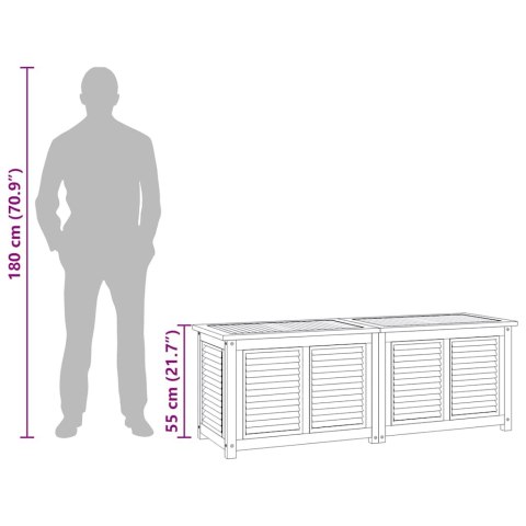 VidaXL Skrzynia ogrodowa z workiem, 150x50x55 cm, lite drewno tekowe